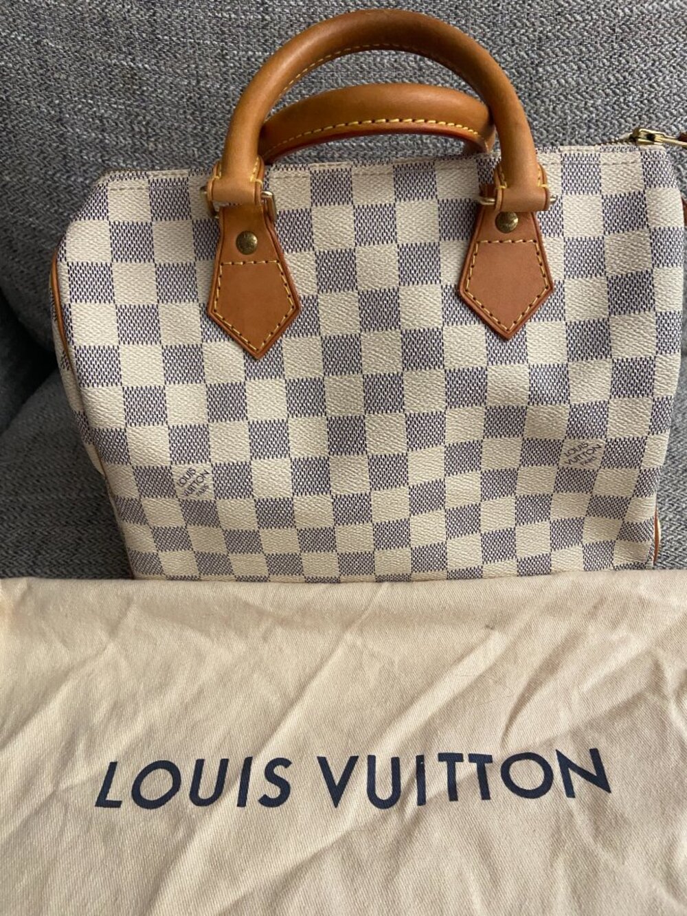 Louis Vuitton Damier Azur Canvas Speedy 25 Bag Discontinued - Picture 2 of 11
